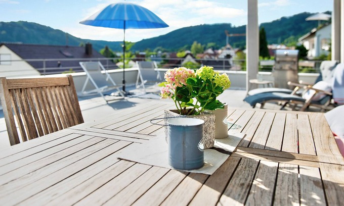 Ludwigshafen Apartment | Modern Holiday Apartment With Heated Natural Pool, Sauna, Terrace and WiFi; Parking lots available