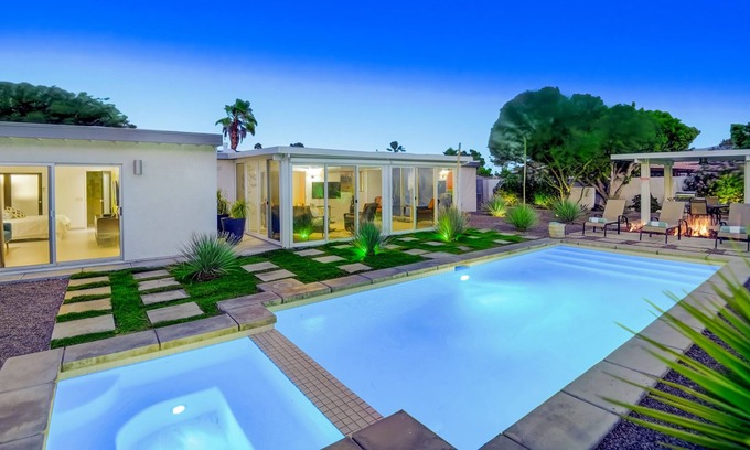 Racquet Club South House | Mountain Views & Private Backyard Pool with Spa | Updated Gem Near Downtown