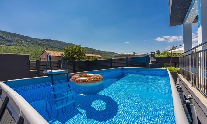 Tribalj House | New and modern villa with private pool, table football, BBQ, sunbathing area