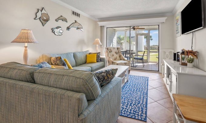Ocean Drive Condo | NEW! Sea Cloisters 105B 3-Bedroom Condo with Pool and Beach view