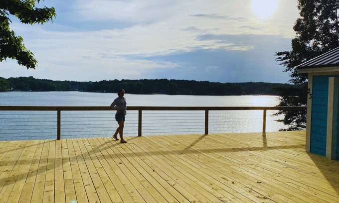 Steele Creek Cabin | New Waterfront Cabin on the Large Sundeck #24