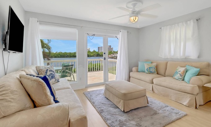 Bonita Bay House | Old Florida Waterfront Duplex! Close to Beach! Bikes, Kayak & Over $100 of Free Daily Activities!