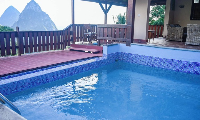 Palmiste House | Piton Villa Deck. Million View of Majestic Pitons