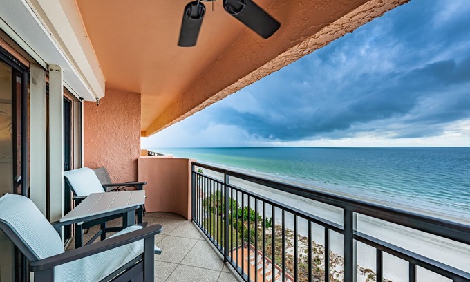Indian Shores Condo | POOL OPEN ! ELEVATOR IS WORKING! BCHFRONT PENTHOUSE Million View