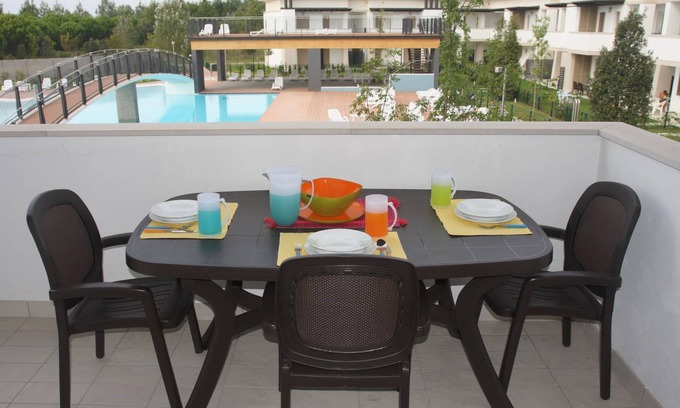 Bibione Lido del Sole Apartment | Poolside views from comfy apartment