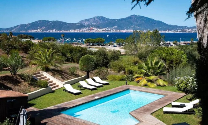 Grosseto-Prugna Villa | Porticcio center: sea view, private heated pool