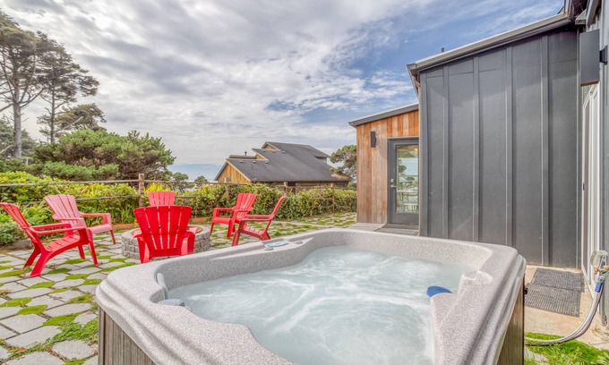 South Beach House | Private, Gorgeous Retro Style A-Frame is Steps from the Beach Near Newport!