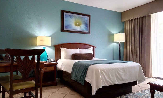 Survey Creek Resort | Relax at our Palm Tree secluded Resort with a poolside bar and waterslide