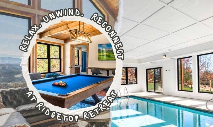 Sevierville Cabin | Ridgetop Fall Retreat | Theater, Pool + Hot tub