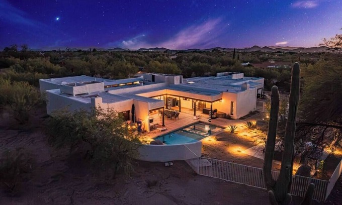 Desert View Village House | Saguaro Sunrise Private Heated Pool Unique Home