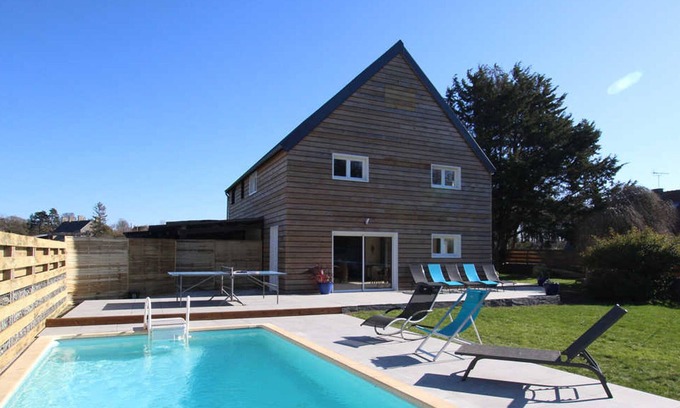 Jullouville Cottage | Seaside Family Retreat with Private Pool and Garden – Sleeps 12