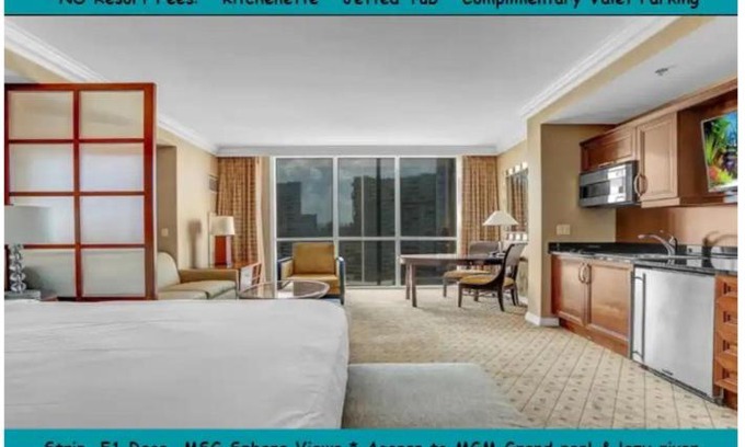 Las Vegas Apartment | Signature MGM Suite with Strip and Sphere View