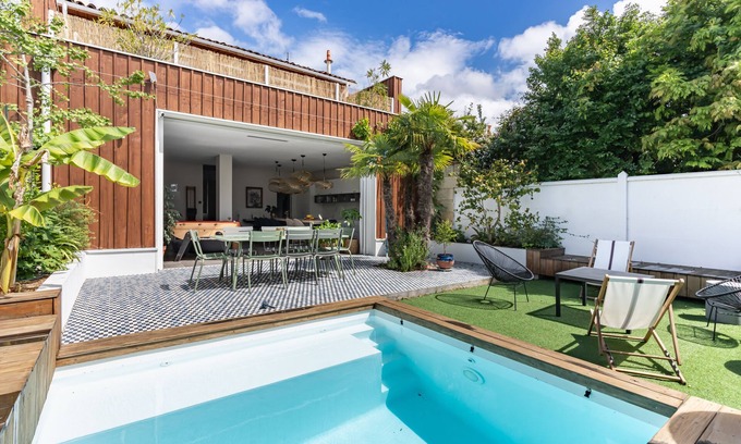 Grand Parc-Paul Doumer House | Spacieuse Maison de Ville Pour 8, Avec 4 Chb/4sdb, Piscine et Cheminée