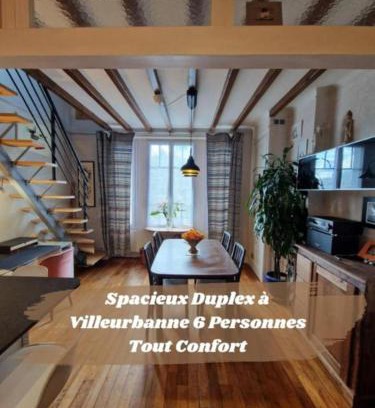 Croix Luizet Apartment | Spacieux Duplex à Villeurbanne 6 Pers Tout Comfort