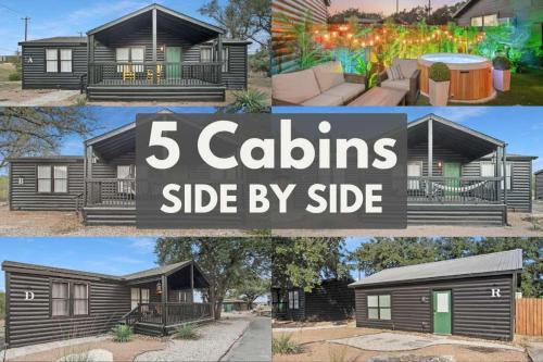 Canyon Lake House | Starlight Horizon 5 Cabins with Hot Tub Pet-Friendly Texas Hill Country Group Retreat Near Canyon Lake Pool, Stargazing, Sleeps 36