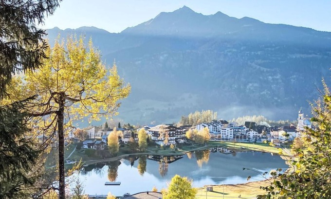 Laax House | Stunning private villa for 8 guests with WIFI, TV, patio and panoramic view