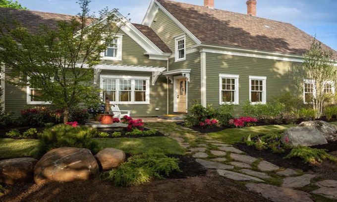 Waldoboro House | Stunning Waterfront Home, Renovated 1880's Cape, Patio Fireplace, Chefs Kitchen