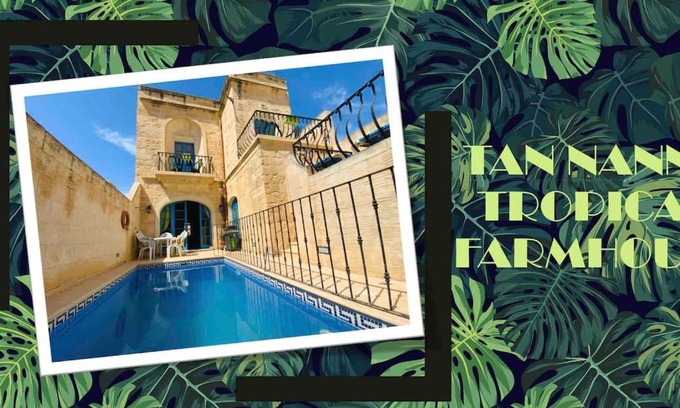 Sannat House | Tan Nanna Tropical Farmhouse with spacious pool