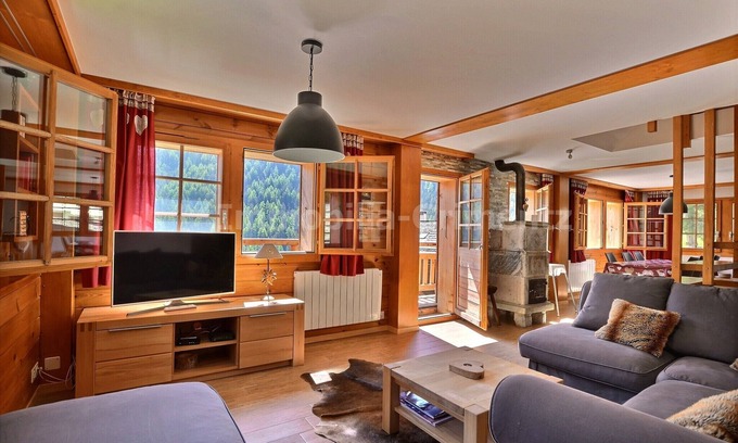 Grimentz Apartment | Very comfortable flat on 2 levels for 6 people, living room, kitchen area with dishwasher, 1 double