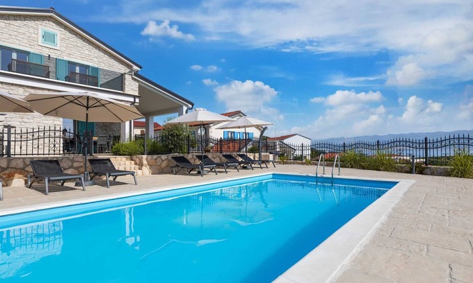 Vrbnik Villa | Villa Andreja – Stylish Oasis with Heated Pool & Sea View