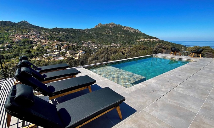 Santa-Reparata-di-Balagna House | Villa Corsa L'île Rousse - Piscine vue mer Panoramique