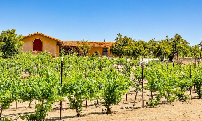 Potrero House | Vineyard getaway with fireplace, central AC, washer/dryer, and free WiFi