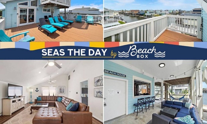 Galveston House | Waterfront canal with stunning views from multiple decks and boat slip