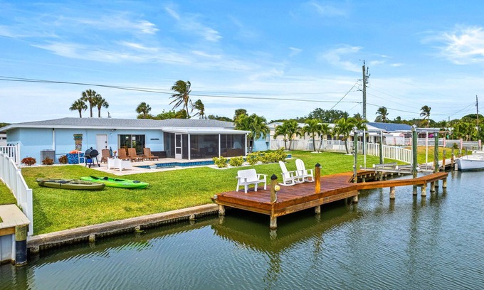 Convair Cove House | Waterfront Home with Heated Pool & Spa | Dock | 4.5 Blocks to Beach & Downtown