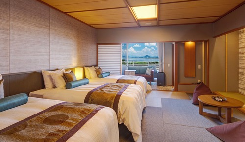 Biwa No Kaze Japanese Style Triple Room with Natural Hot Spring Open-Air Bath - Non-Smoking