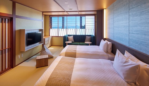 Standard Twin Room, Bathtub, Partial Lake View (Tsukiyomi Japanese Twin Room)