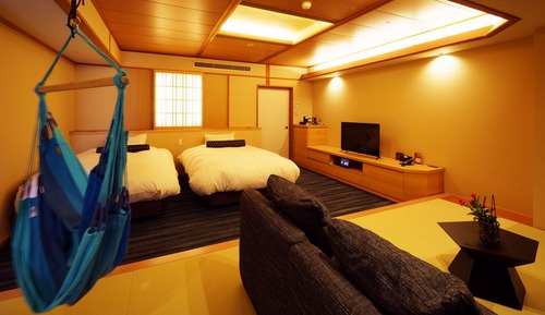 Japanese modern twin room with hammock(With open-air bath) Non Smoking