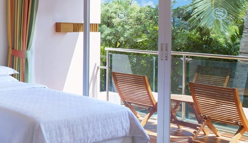 Room, 2 Double Beds, Non Smoking, Garden View (Balcony)