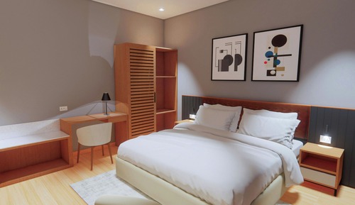 Standard Room, 1 King Bed, Courtyard View
