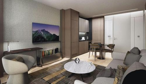 One-Bedroom King Apartment with Sofa Bed and City View