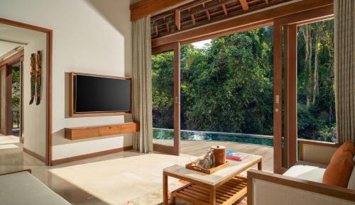 Puri Wana Heated Pool Villa, 1 Bedroom Villa, 1 King, Forest view, Private pool, Includes yoga class, daily afternoon tea, daily resort cocktail, scheduled daily shuttle service to Ubud Center, and Wi-Fi