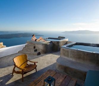Superior Honeymoon Cave Suite with Indoor & Outdoor Plunge Pool & Caldera View