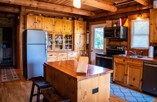 Ferryville Cabin | The Rustic Lodge, Romantic, Secluded on Stream in the Driftless- Hot Tub