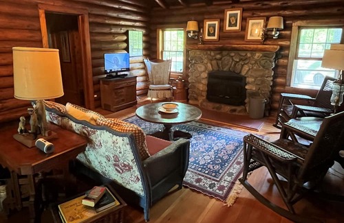 Nevis Cabin | Booking now for summer! Stunning vintage log home on pristine lake.