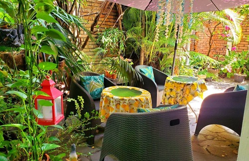 San Salvador Villa | Garden-View Double Room A/C, Private Bath & Terrace Access