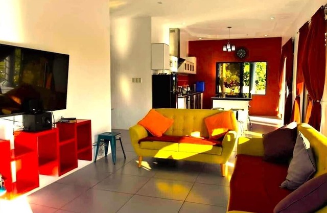 overlooking villa with breathtaking sunrises a modern kitchen big swimming pool