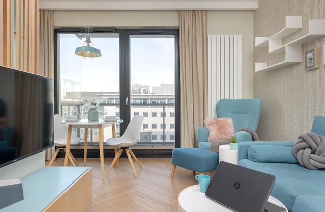 Bright Blue Apartment by Renters