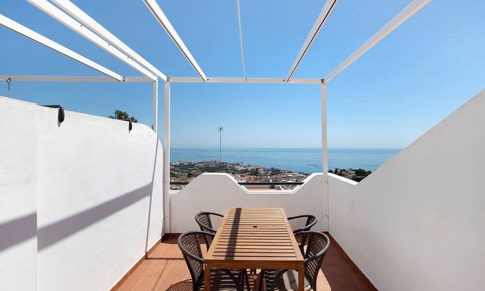 Benalmadena Apartment | Apartment 'Penthouse with Sea View and Pool' with Shared Pool, Wi-Fi and Air Conditioning