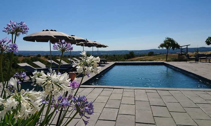Saint-Sauveur-de-Cruzieres House | Holiday Home 'Gîte L'olivier Au Mas Dujau' with Shared Pool, Private Terrace and Wi-Fi
